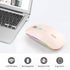 Uiosmuph LED Wireless Mouse, G12 Slim Rechargeable Silent Mouse, 2.4G Portable Optical Computer Mice with Receiver and Type C Adapter (Nude Pink)...