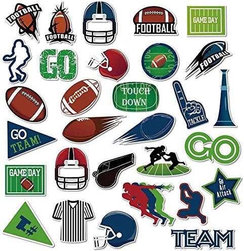 Football PVC Waterproof Stickers(30pcs) for Bottles,Luggages,Laptop,Skateboard,Notebooks,Cars,Motorcycles,Bicycles...
