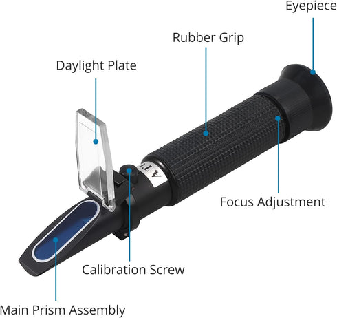 AUTOUTLET Salinity Refractometer for Aquarium Salinity Tester with ATC and Dual Scale 0-100‰ & 1.000-1.070 Specific Gravity Saltwater Tester for S...