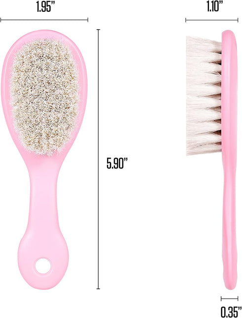 3 Piece Baby Hair Brush and Comb Set for Newborns and Toddlers (Pink)...