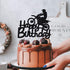 Qerleny Black Flash Happy Birthday Cake Topper, Birthday Party Cake Decoration, Sports Theme Cake Topper ?Motocross?...