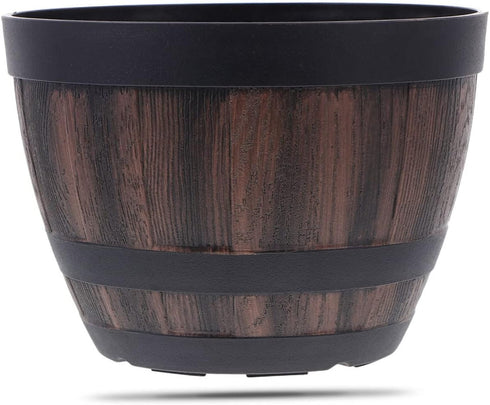 Outdoor Planter Home Cactus Indoor Style Garden Wooden Multi-Functional Flower Pots Bucket Wood Plant Bonsai Storage Round Whiskey Resin Container...