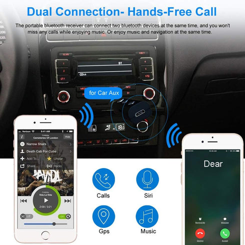 Bluetooth Aux Receiver, Mini Bluetooth 5.1 Car Adapter Portable Wireless 3.5mm Jack Audio Receiver for Car, Headphones, Home Stereo Music System, ...