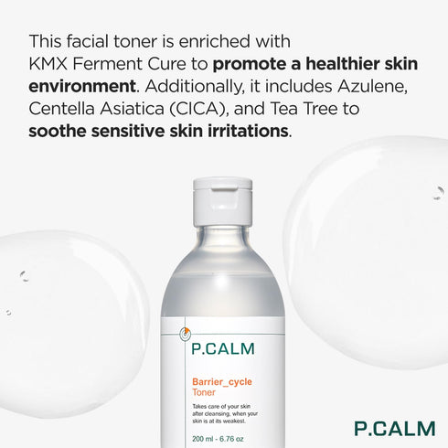 P.CALM Barrier Cycle Toner 200ml | Vegan Alcohol-Free Fragrance-Free Toner for Sensitive Skin | Korean Skincare...