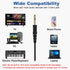 19.5Ft / 6M Extra Long Cord Headphones for TV PC with Volume Control, Spring Coiled Cable, 3.5mm AUX, Wired Over Ear Earphones for Seniors Hard of...