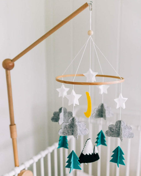 Baby Crib Mobile (Starry Woodland Night, Mint) - Nursery Decoration Crib Mobile and Baby Shower for Boys and Girls...