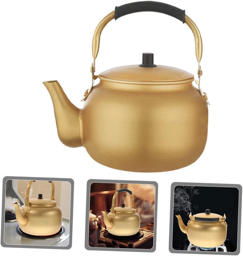 Vintage Aluminum Kettle Hot Water Kettle Coffee Kettle Coffee Tea Pot Water Boiler Pot Aluminum Tea Kettle Boiling Tea Pot Portable Water Boiler M...