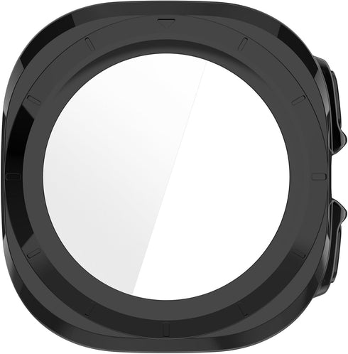 E ECSEM Waterproof Hard Case with Tempered Glass Compatible for Samsung Galaxy Watch 7 Ultra, Ultra-Thin Tough Cover for Galaxy Watch 7 Ultra Scre...