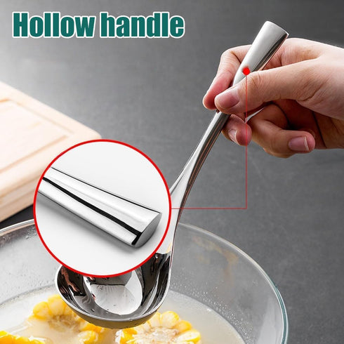 Small Ladle,Sauce,Gravy Soup Spoon 1 Pack Hollow handle SUS 304 Stainless Steel 8‘’ Ladle (Color:Silver)....