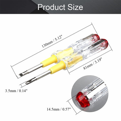 Fielect 2pcs Tester Screwdriver, Circuit Tester Pen Electric Contact Voltage Tester Dual Head Slot Phillips Screwdriver Detector 100-500V...