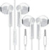 3.5mm White Headset with Microphone, Volume Control, and Call Answer End Button for AUX, PCs, Tablets, and Cell Phones in The Office, Classroom or...