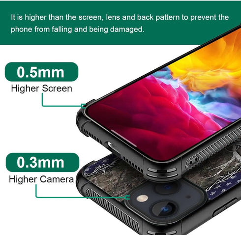 DJSOK Case Compatible with iPhone 15 Plus,H American Flag Antlers Hooks Crosses with Four Corners Shockproof Protection Soft TPU Bumper and Hard P...
