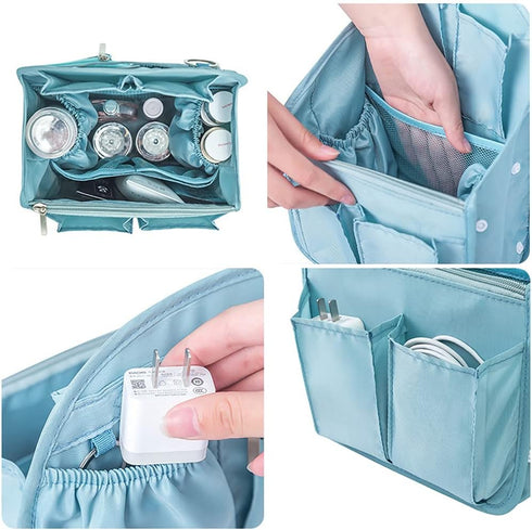 HOYOFO Mini Backpack Organizer Insert Small Shoulder Bag Divider for Rucksack Purse Lightweight Nylon, Light Blue...