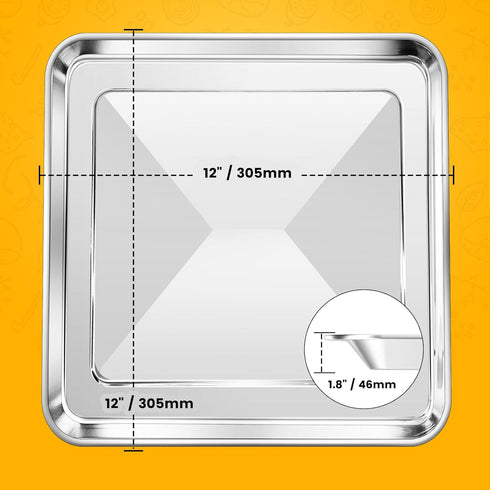 12" × 12" Baking Pan for Breville Smart Oven BOV800XL, Smart Oven Plus BOV810BSS, Smart Oven Pro BOV845BSS, Smart Oven Air BOV900BSS, Compatible w...