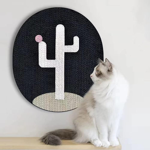 Cat Scratch Pad with Cactus Pattern, Cat Scratcher Corrugated Cardboard, Stick on Floor Door as Cat Scratch Furniture Protector, Cat Wall Scratche...