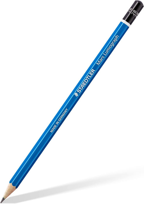 STAEDTLER Mars Lumograph Graphite Artist Pencil Pack, 12 Degrees (8B, 7B, 6B, 5B, 4B, 3B, 2B, B, HB, F, H, 2H), Mars Plastic Eraser, 61 100 P...