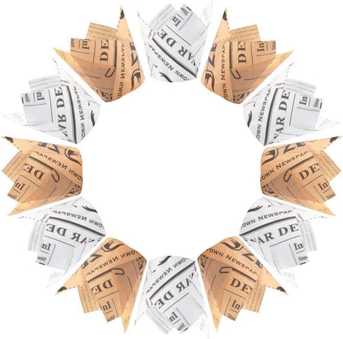 200pcs Tulip Cupcake & Muffin Tins Liners, 2” Standard Newspaper Pattern Paper Baking Cups Nature and White...