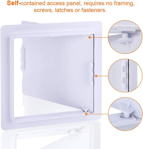 Suteck Plastic Access Panel for Drywall Ceiling 8 x 8 Inch Reinforced Plumbing Wall Access Doors Removable Hinged White...