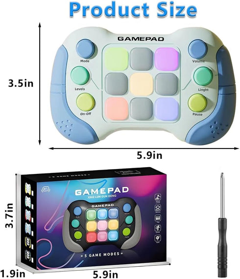 Upgraded Quick Push Game Fidget Toys for Kids, 5 Modes Light Up Flashing Handheld Game for Teens Adults, Electronic Quick Push Buttons Gamepad, Bi...