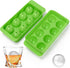 Round Ice Cube Mold,8 PCS x 1.8 inch Whiskey Ice Cubes,Circle Ice Cube Tray with Lid,Large Ice Ball Maker Mold Sphere Ice Cube,Large Ice Cube Mold...