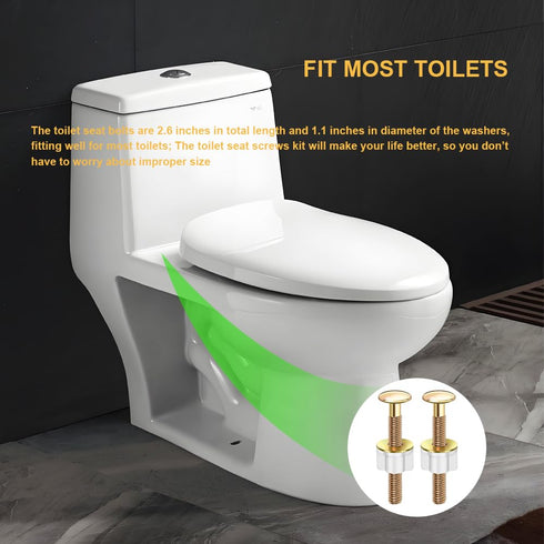 Toilet Seat Screws Bolts Universal Toilet Seat Hinge Bolts and Nuts Replacement for Top Mount Toilet Seat Hinges...