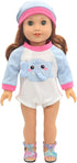 2 Sets 14-16 inch Baby Doll Clothes - 2 Pack Cartoon Print Rompers with Hat Outfits for Baby Doll Boy and Girl...