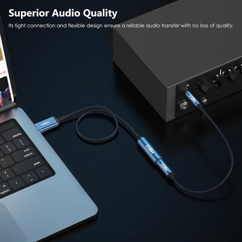 MillSO USB to 1/4 Jack Audio Adapter USB to 6.35mm Female TRS Headphone Aux Adapter Stereo USB External Sound Card for Laptop, PC, Amplifier, Spea...