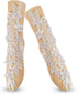 Caiyao 2Pcs Sexy Lace Embroidery Flower Anklet with Toe Ring Vintage Floral Barefoot Sandals Slave Anklet for Women Bridal Wedding FootJewelry Pro...