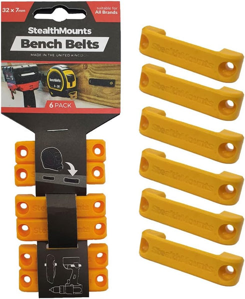 StealthMounts Bench Belt - Universal Tool Holder | Tool Holster Set - 6 Pack | Perfect Tool Hanger Storage Dock for Power Tools, Tape Measures and...