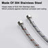 16-Inch Long Faucet Connector Braided Stainless Steel Supply Hose 3/8-Inch Female Compression Thread x M10 Male Connector, x 2 Pcs (1 Pair)...