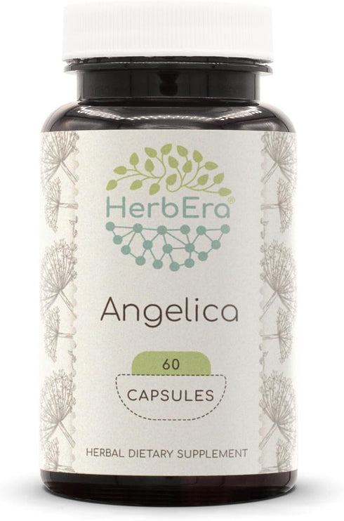 Angelica 60 Capsules, 500 mg, Concentrated Liquid Drops Natural Angelica (Angelica archangelica) Dried Root (60 Capsules)...