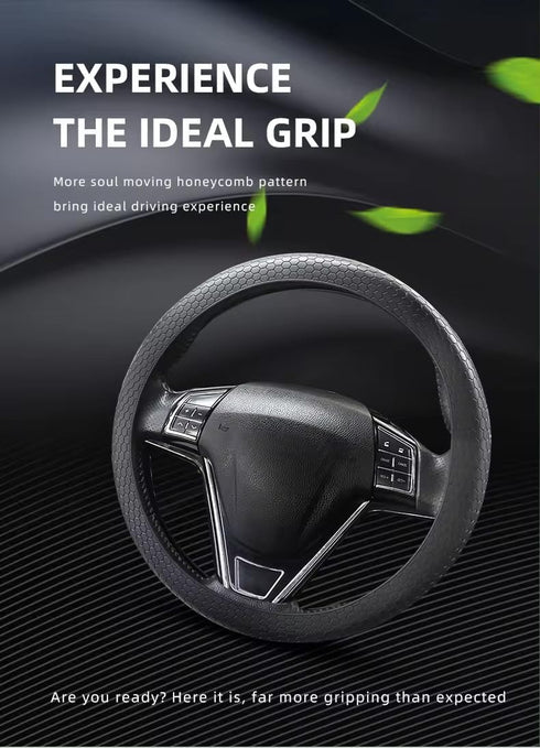 Steering Wheel Cover Sport Design Honeycomb Hexagonal Pattern Universal fit Anti Slip Soft Silicone (Blue)...