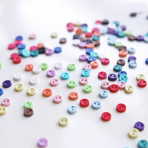 4mm / 0.16'' Tiny Round Buttons, Mini Doll Buttons, in 15 Colors, Micro Mini Buttons, Perfect for Doll Clothes (10PCS)...