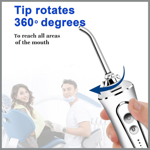 Water Dental Flosser Cordless for Teeth - AFROG 5 Modes Dental Oral Irrigator, Portable and Rechargeable IPX7 Waterproof Powerful Battery Life Wat...