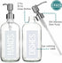 JASAI 2Pack 18OZ Glass Soap Dispenser with Rustproof 304 Stainless Steel Pump, Kitchen Soap Dispenser with Hands & Dishes Label, Refillable Dish S...