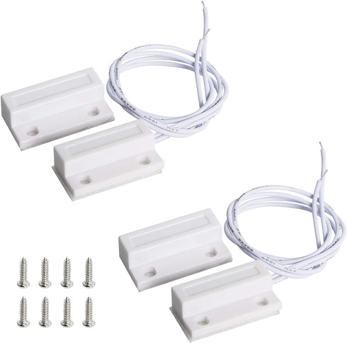 Aoje-Link RC-38A NO Wired Magnetic Door Switch Window Sensor Alarm for Home Security Access Control and Burglar Alarm Systems White 2pcs...