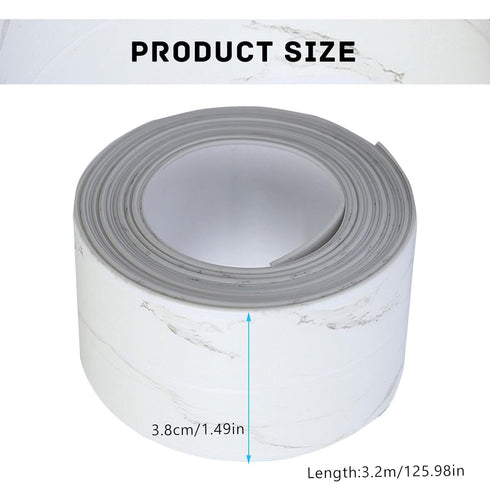 Kitchen Bath Caulk Tape Sealant Strip, 1.5''x10.5FT PVC Self Adhesive Toilet Caulk Strip, Caulking Tool Decorative Sealant Tape for Bathtub Toilet...