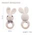 Youuys Wooden Baby Rattle Toys, Easter Bunny Rattle for Baby Crochet Bunny Rattle Toy Natural Wood, Shaker Rattle for Hand Grips, Boy Girl First R...