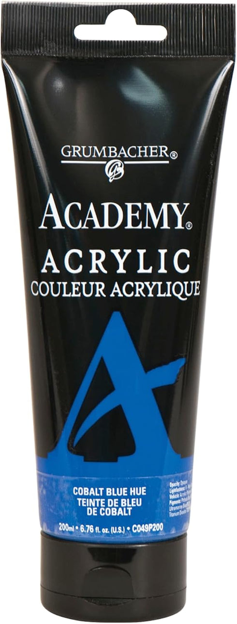 Grumbacher Academy Acrylic Paint, Gloss, 200ml/6.8 oz. Plastic Tube, Cobalt Blue Hue (C049P200)...