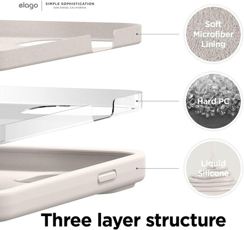 elago Compatible with iPhone 13 Pro Max Case, Liquid Silicone Case, Full Body Screen Camera Protective Cover, Shockproof, Slim Phone Case, Anti-Sc...