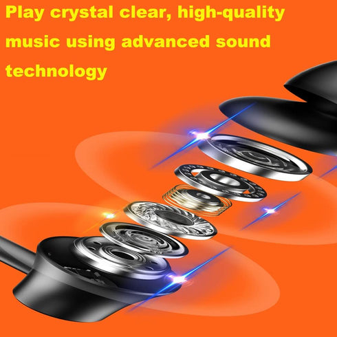 Neckband Bluetooth Headphones100 Hours Extra Long Playback with Microphone Headset, 5.1Bluetooth Balanced Armature Drivers Stereo in Ear Wireless ...