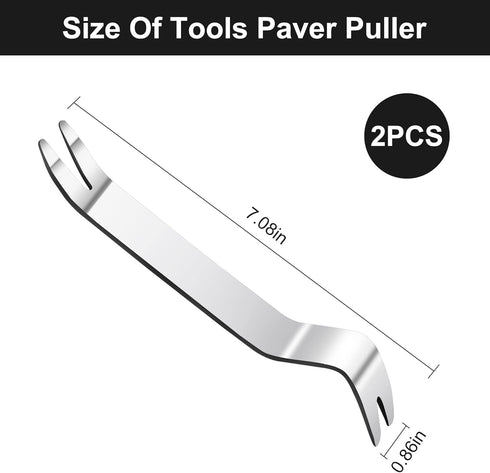 2 Pieces Patio Pavers Paver Extractor Tool Paver Removal Raise Sunken Brick Tool for Garden Lawn Yard Replace Paver Patio Blocks Auto Trim Removal...