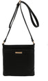 Medium Size Solid Modern Classic Crossbody Bag with Gold Plate...