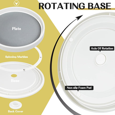Non Skid Lazy Susan Turntable,Single Round Rotating Kitchen Spice Organizer for cabinets,Pantry, Bathroom, Refrigerator (10Inch)...