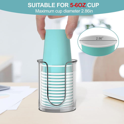 Bathroom Cup Dispenser 5 oz Countertop,2 Pack Mouthwash Cup Holder for Bathroom,PC Small Disposable Cup Holder for 5oz Paper Cups and Mouthwash Cu...