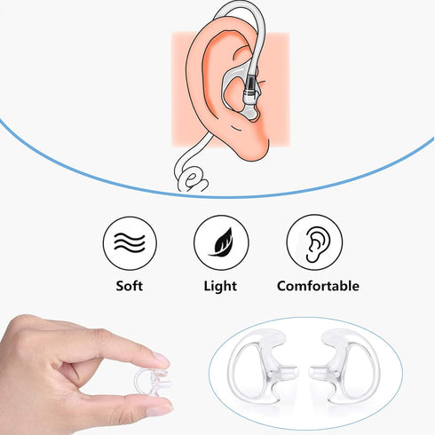 Replacement Earmold Earpiece Earbud Earplug Ear Mold for Walkie Talkie Acoustic Tube Earpiece,Soft Silicone Earmould Replacement Earpiece Insert f...