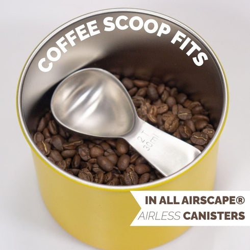 Coffee Scoop - Brushed Stainless Steel - 2 Tablespoon Capacity - Fits inside Airscape Canisters (Brushed Steel)...