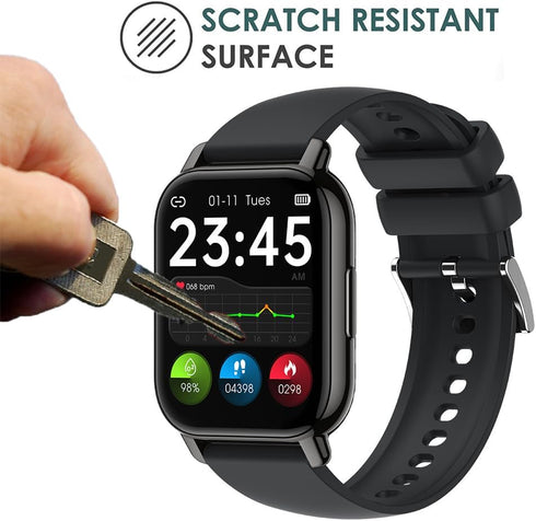 3 Pack Compatible with Popglory P66 1.85'' Smartwatch Screen Protector Film for P66 1.85 inch Smart Watch Screen Protectors Foils 3D Full Coverage...