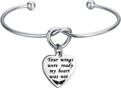 WUSUANED Memorial Jewelry Your Wings Were Ready My Heart Was Not Bracelet Necklace Loss of Loved One Gift (your wings were ready bracelet)...