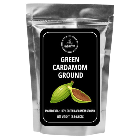 Naturevibe Botanicals Green Cardamom Ground (Elaichi Powder), 3.5 ounces | Non-GMO and Gluten Free | Helps Digestion | Indian Spice...